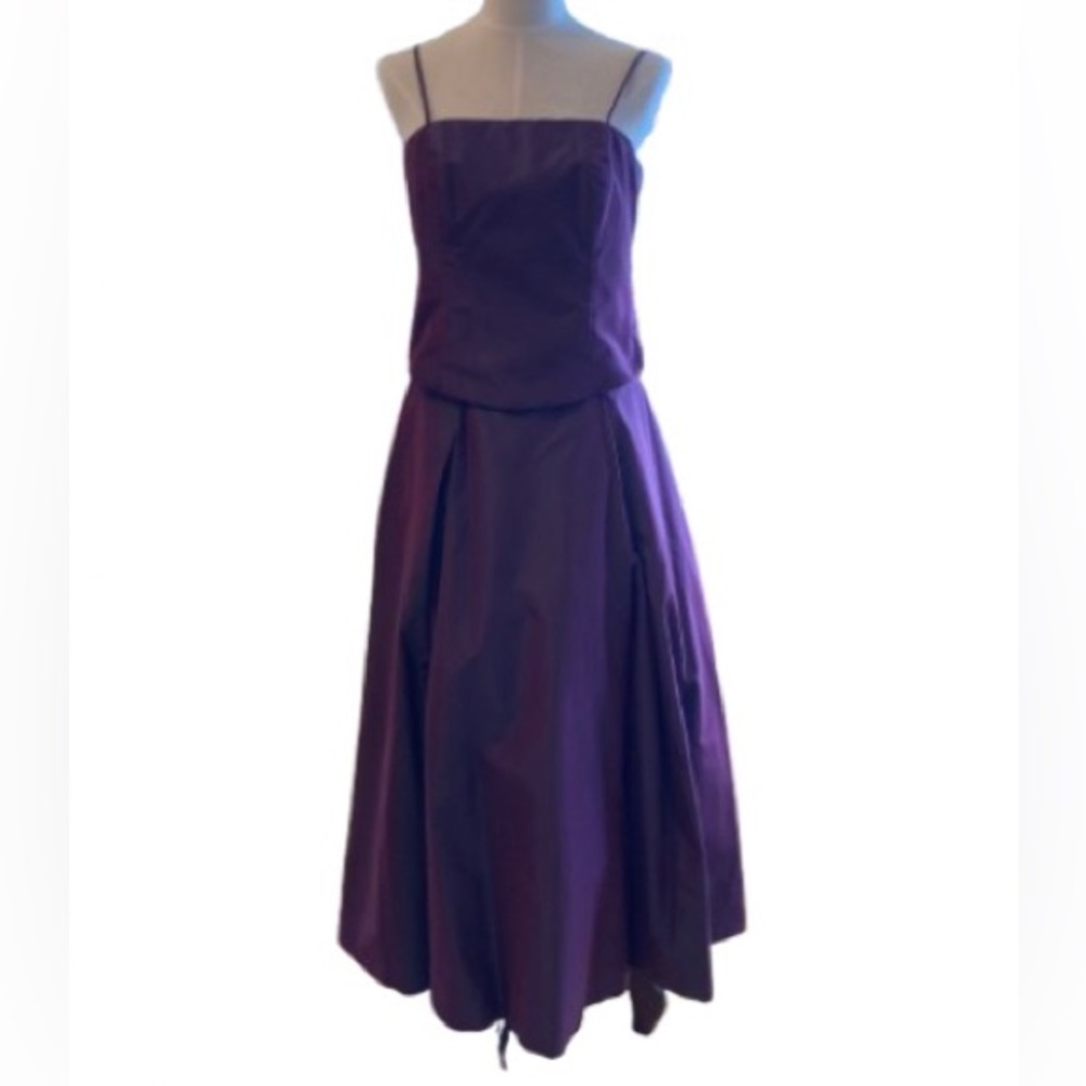 Custom Plum Taffeta 2 piece Gown  - 10/12